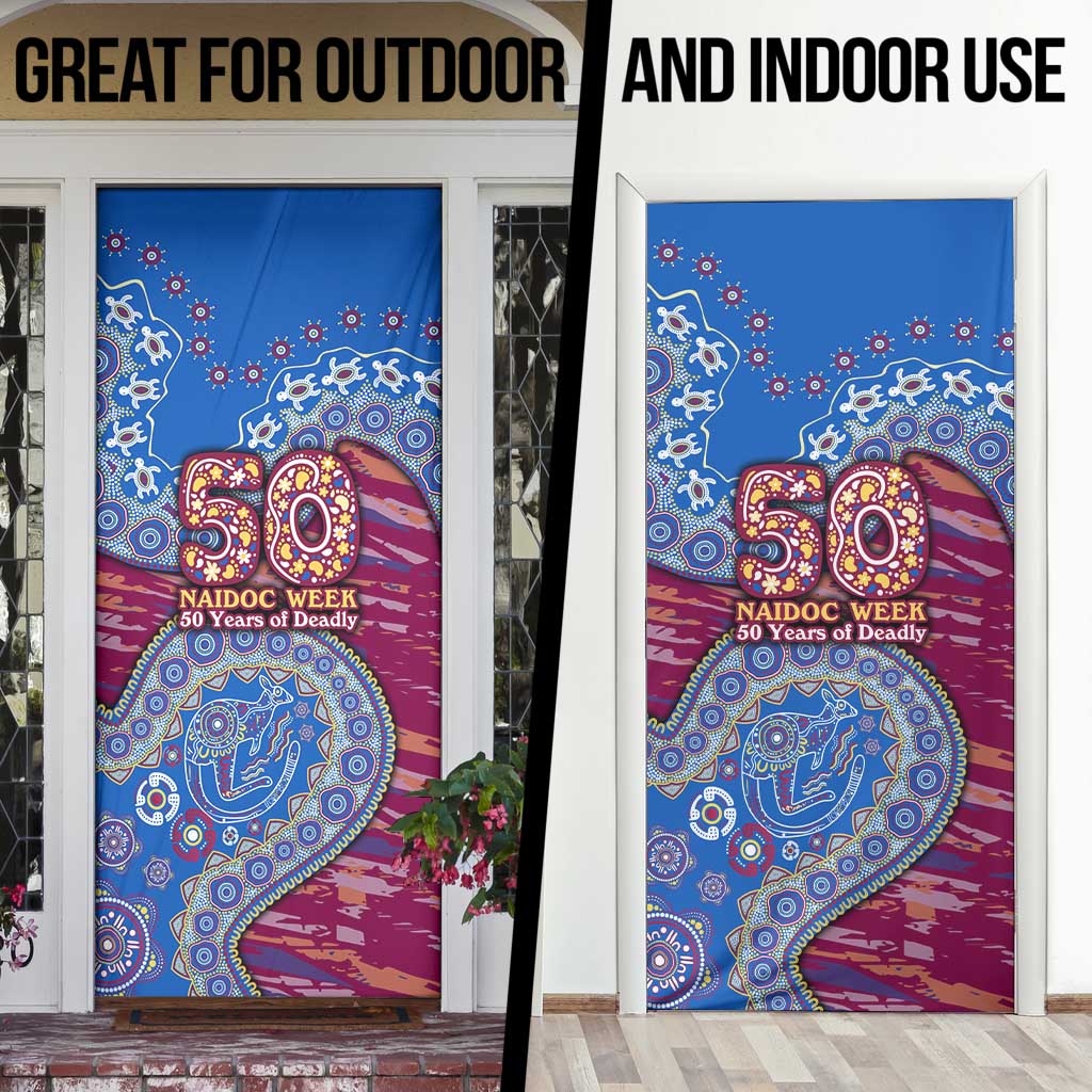 Brisbane Lions NAIDOC Week 2026 Door Cover Australian Aboriginal Dot Art Dreamtime Pattern Style