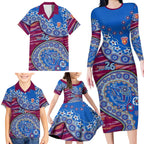 Brisbane Lions NAIDOC Week 2026 Family Matching Long Sleeve Bodycon Dress and Hawaiian Shirt Australian Aboriginal Dot Art Dreamtime Pattern Style