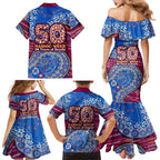 Brisbane Lions NAIDOC Week 2026 Family Matching Mermaid Dress and Hawaiian Shirt Australian Aboriginal Dot Art Dreamtime Pattern Style
