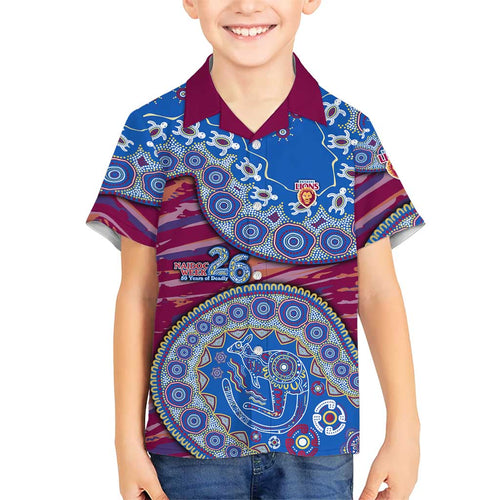 Brisbane Lions NAIDOC Week 2026 Family Matching Mermaid Dress and Hawaiian Shirt Australian Aboriginal Dot Art Dreamtime Pattern Style