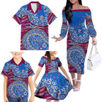 Brisbane Lions NAIDOC Week 2026 Family Matching Off The Shoulder Long Sleeve Dress and Hawaiian Shirt Australian Aboriginal Dot Art Dreamtime Pattern Style