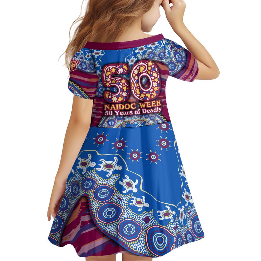 Brisbane Lions NAIDOC Week 2026 Family Matching Off Shoulder Maxi Dress and Hawaiian Shirt Australian Aboriginal Dot Art Dreamtime Pattern Style