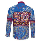 Brisbane Lions NAIDOC Week 2026 Family Matching Off Shoulder Short Dress and Hawaiian Shirt Australian Aboriginal Dot Art Dreamtime Pattern Style