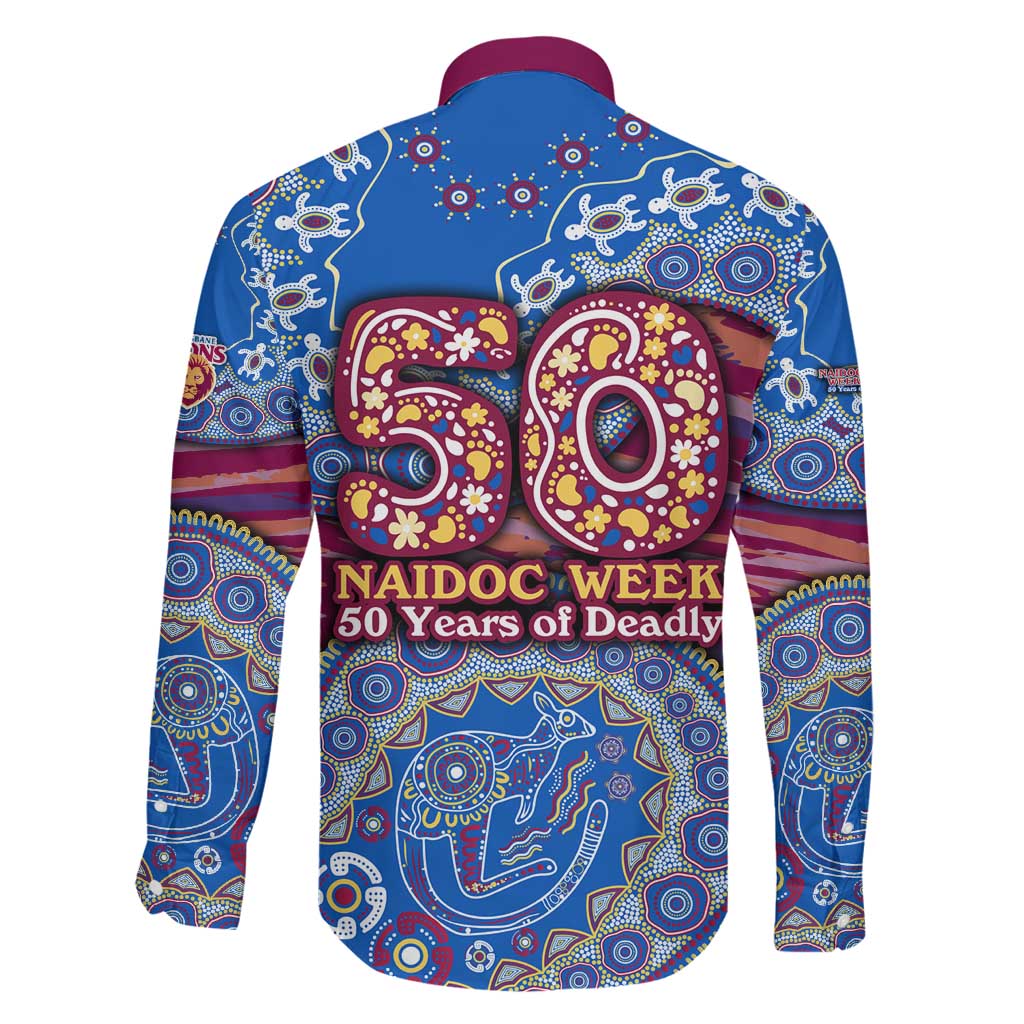 Brisbane Lions NAIDOC Week 2026 Family Matching Off Shoulder Short Dress and Hawaiian Shirt Australian Aboriginal Dot Art Dreamtime Pattern Style