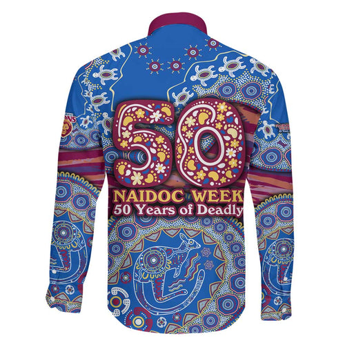 Brisbane Lions NAIDOC Week 2026 Family Matching Short Sleeve Bodycon Dress and Hawaiian Shirt Australian Aboriginal Dot Art Dreamtime Pattern Style