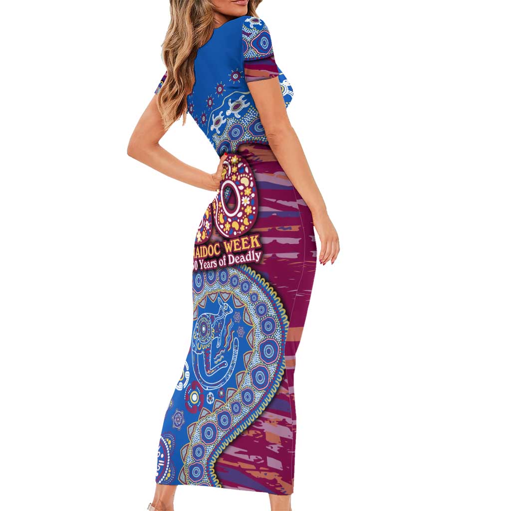 Brisbane Lions NAIDOC Week 2026 Family Matching Short Sleeve Bodycon Dress and Hawaiian Shirt Australian Aboriginal Dot Art Dreamtime Pattern Style