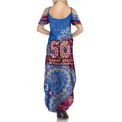 Brisbane Lions NAIDOC Week 2026 Family Matching Summer Maxi Dress and Hawaiian Shirt Australian Aboriginal Dot Art Dreamtime Pattern Style