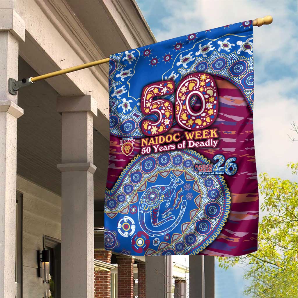 Brisbane Lions NAIDOC Week 2026 Garden Flag Australian Aboriginal Dot Art Dreamtime Pattern Style