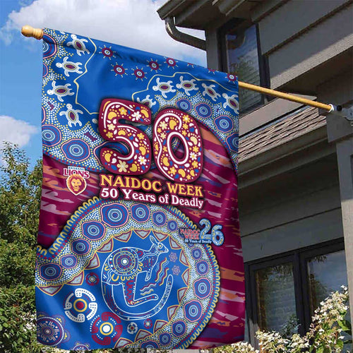 Brisbane Lions NAIDOC Week 2026 Garden Flag Australian Aboriginal Dot Art Dreamtime Pattern Style