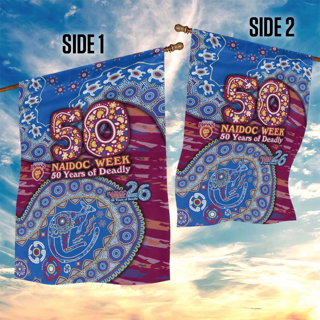 Brisbane Lions NAIDOC Week 2026 Garden Flag Australian Aboriginal Dot Art Dreamtime Pattern Style