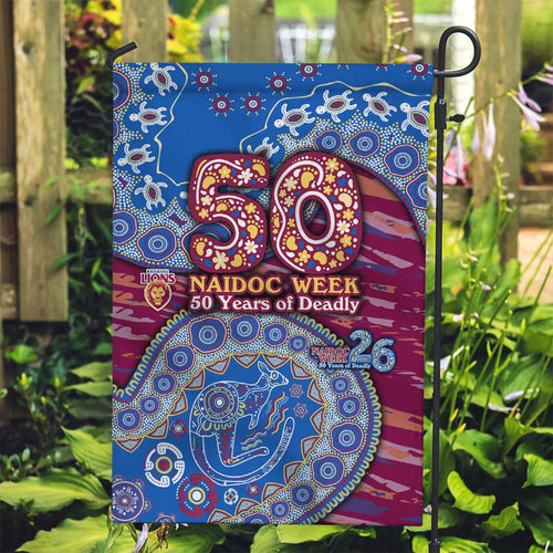 Brisbane Lions NAIDOC Week 2026 Garden Flag Australian Aboriginal Dot Art Dreamtime Pattern Style