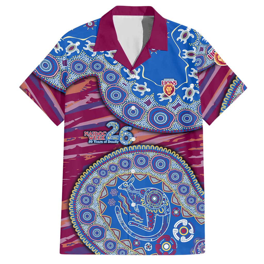 Brisbane Lions NAIDOC Week 2026 Hawaiian Shirt Australian Aboriginal Dot Art Dreamtime Pattern Style