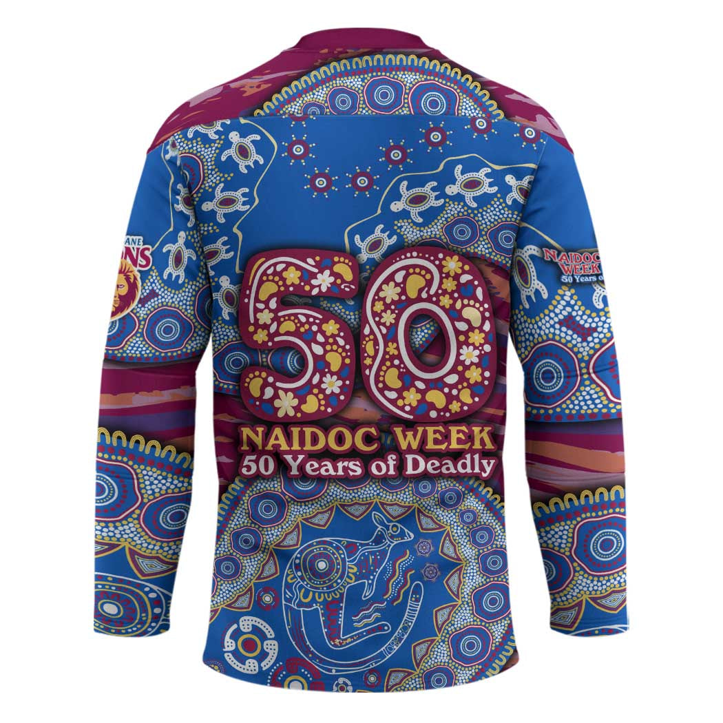 Brisbane Lions NAIDOC Week 2026 Hockey Jersey Australian Aboriginal Dot Art Dreamtime Pattern Style