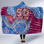 Brisbane Lions NAIDOC Week 2026 Hooded Blanket Australian Aboriginal Dot Art Dreamtime Pattern Style