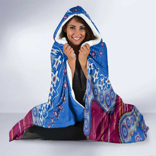 Brisbane Lions NAIDOC Week 2026 Hooded Blanket Australian Aboriginal Dot Art Dreamtime Pattern Style