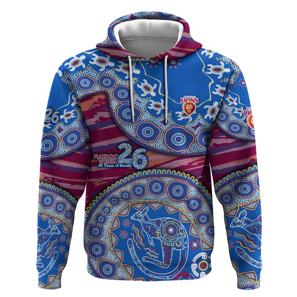 Brisbane Lions NAIDOC Week 2026 Hoodie Australian Aboriginal Dot Art Dreamtime Pattern Style