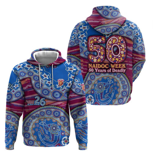 Brisbane Lions NAIDOC Week 2026 Hoodie Australian Aboriginal Dot Art Dreamtime Pattern Style