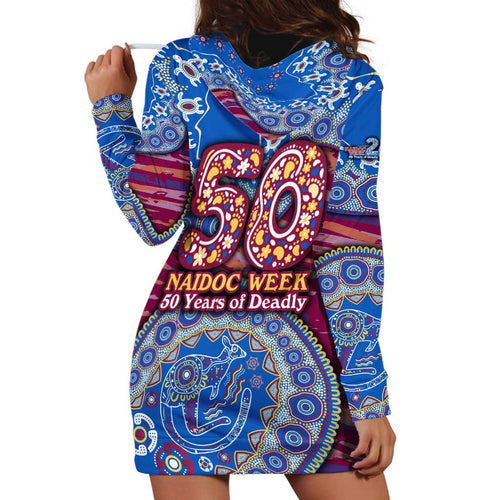 Brisbane Lions NAIDOC Week 2026 Hoodie Dress Australian Aboriginal Dot Art Dreamtime Pattern Style