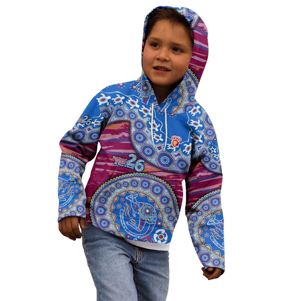 Brisbane Lions NAIDOC Week 2026 Kid Hoodie Australian Aboriginal Dot Art Dreamtime Pattern Style