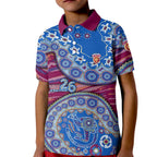 Brisbane Lions NAIDOC Week 2026 Kid Polo Shirt Australian Aboriginal Dot Art Dreamtime Pattern Style