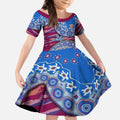Brisbane Lions NAIDOC Week 2026 Kid Short Sleeve Dress Australian Aboriginal Dot Art Dreamtime Pattern Style