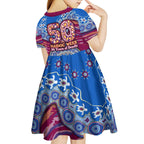Brisbane Lions NAIDOC Week 2026 Kid Short Sleeve Dress Australian Aboriginal Dot Art Dreamtime Pattern Style