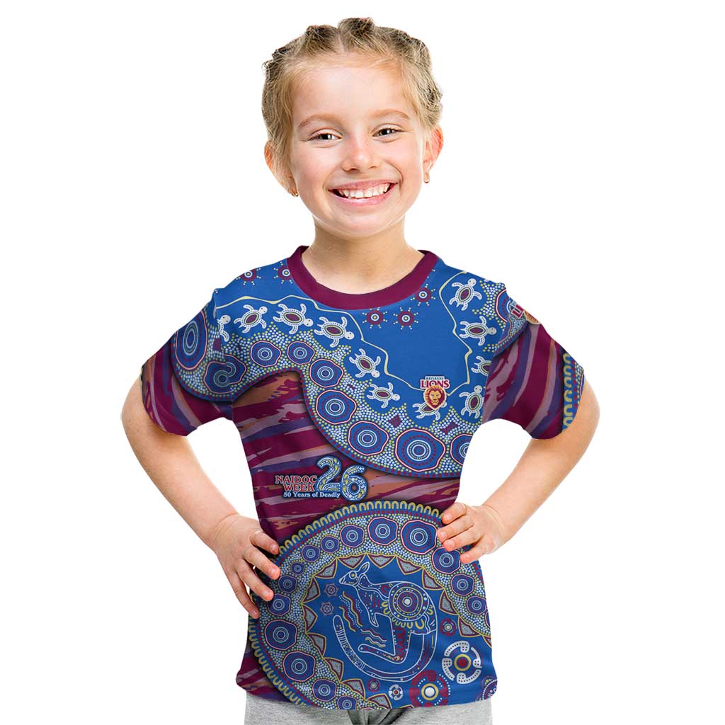 Brisbane Lions NAIDOC Week 2026 Kid T Shirt Australian Aboriginal Dot Art Dreamtime Pattern Style