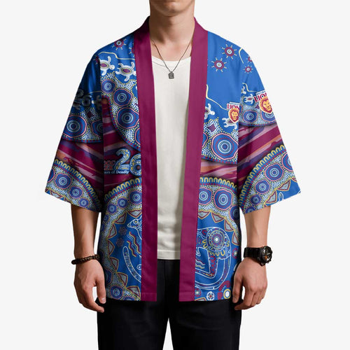 Brisbane Lions NAIDOC Week 2026 Kimono Australian Aboriginal Dot Art Dreamtime Pattern Style