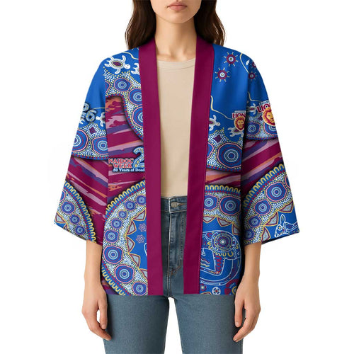 Brisbane Lions NAIDOC Week 2026 Kimono Australian Aboriginal Dot Art Dreamtime Pattern Style