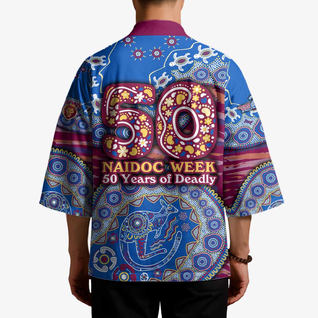 Brisbane Lions NAIDOC Week 2026 Kimono Australian Aboriginal Dot Art Dreamtime Pattern Style