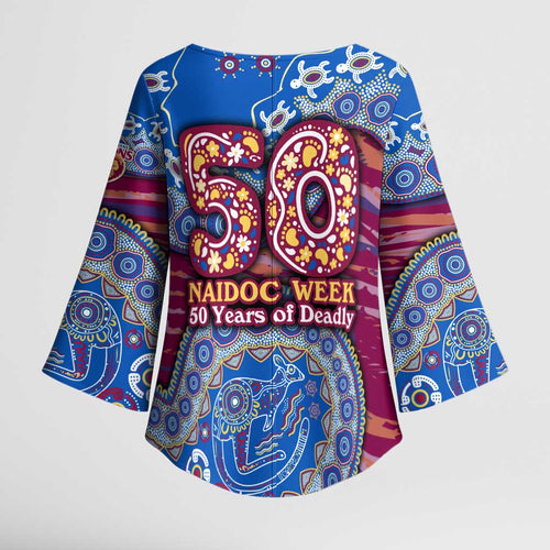 Brisbane Lions NAIDOC Week 2026 Kimono Sleeve Blouse Australian Aboriginal Dot Art Dreamtime Pattern Style
