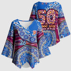 Brisbane Lions NAIDOC Week 2026 Kimono Sleeve Blouse Australian Aboriginal Dot Art Dreamtime Pattern Style