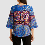 Brisbane Lions NAIDOC Week 2026 Kimono Sleeve Blouse Australian Aboriginal Dot Art Dreamtime Pattern Style