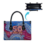 Brisbane Lions NAIDOC Week 2026 Leather Bag Australian Aboriginal Dot Art Dreamtime Pattern Style