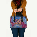 Brisbane Lions NAIDOC Week 2026 Leather Bag Australian Aboriginal Dot Art Dreamtime Pattern Style