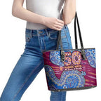 Brisbane Lions NAIDOC Week 2026 Leather Tote Bag Australian Aboriginal Dot Art Dreamtime Pattern Style