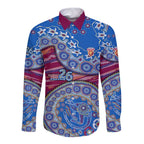 Brisbane Lions NAIDOC Week 2026 Long Sleeve Button Shirt Australian Aboriginal Dot Art Dreamtime Pattern Style