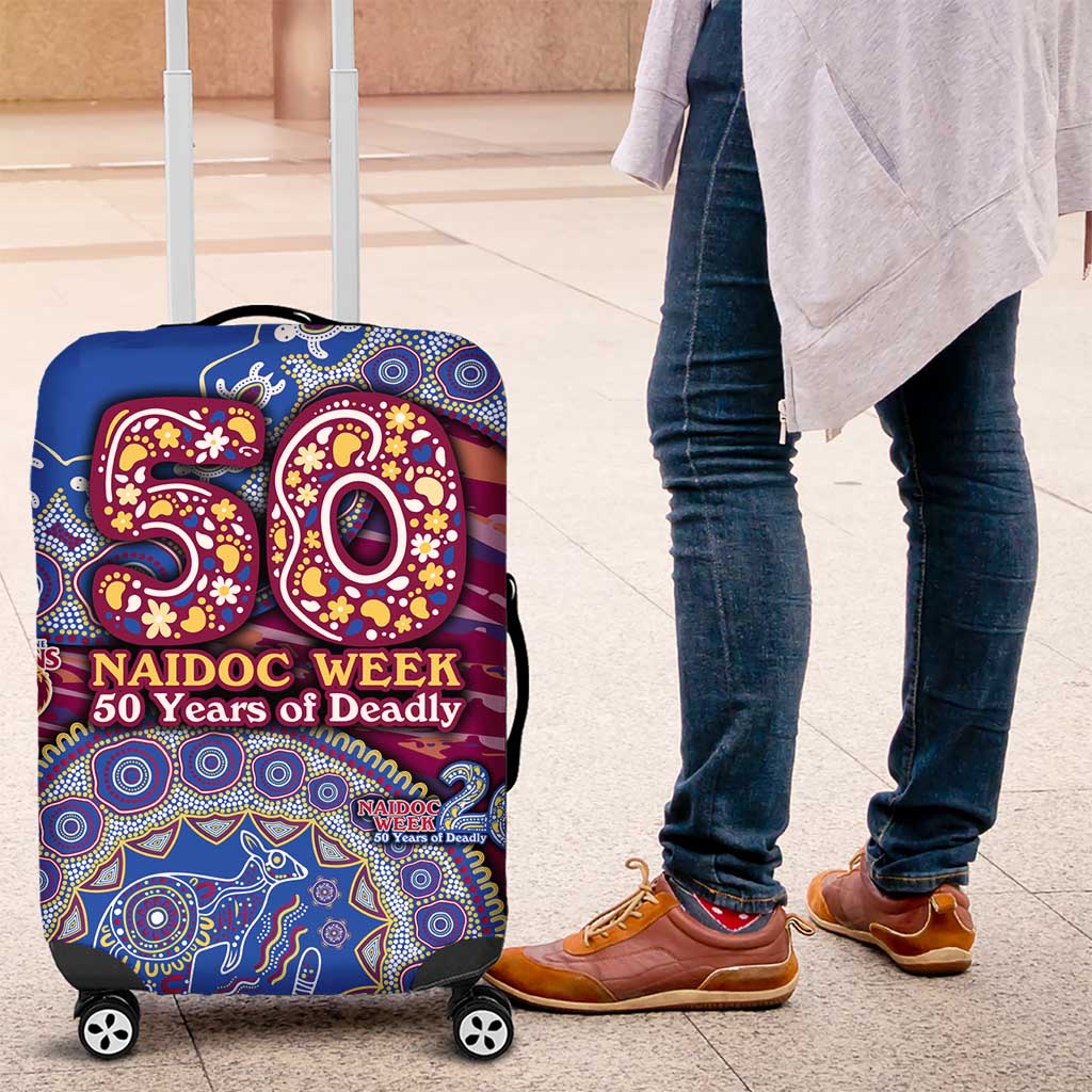Brisbane Lions NAIDOC Week 2026 Luggage Cover Australian Aboriginal Dot Art Dreamtime Pattern Style