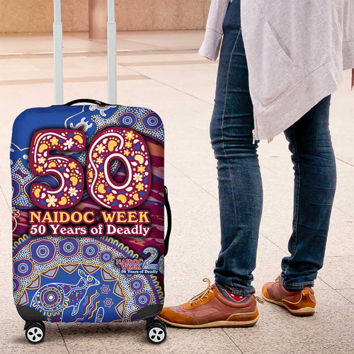 Brisbane Lions NAIDOC Week 2026 Luggage Cover Australian Aboriginal Dot Art Dreamtime Pattern Style