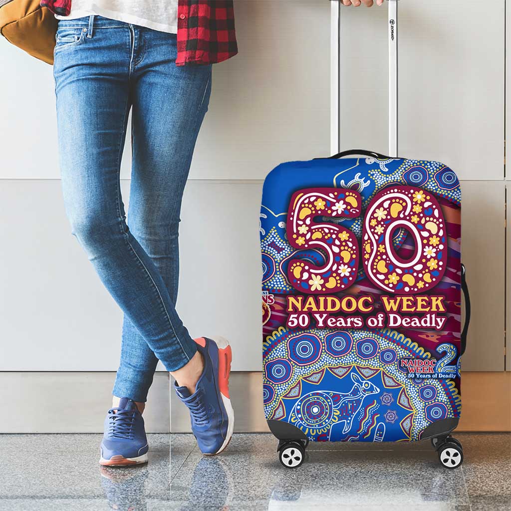 Brisbane Lions NAIDOC Week 2026 Luggage Cover Australian Aboriginal Dot Art Dreamtime Pattern Style