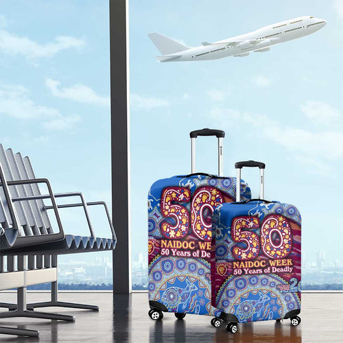 Brisbane Lions NAIDOC Week 2026 Luggage Cover Australian Aboriginal Dot Art Dreamtime Pattern Style