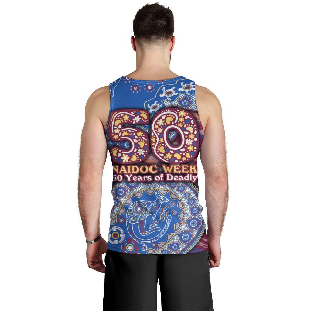 Brisbane Lions NAIDOC Week 2026 Men Tank Top Australian Aboriginal Dot Art Dreamtime Pattern Style