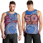 Brisbane Lions NAIDOC Week 2026 Men Tank Top Australian Aboriginal Dot Art Dreamtime Pattern Style