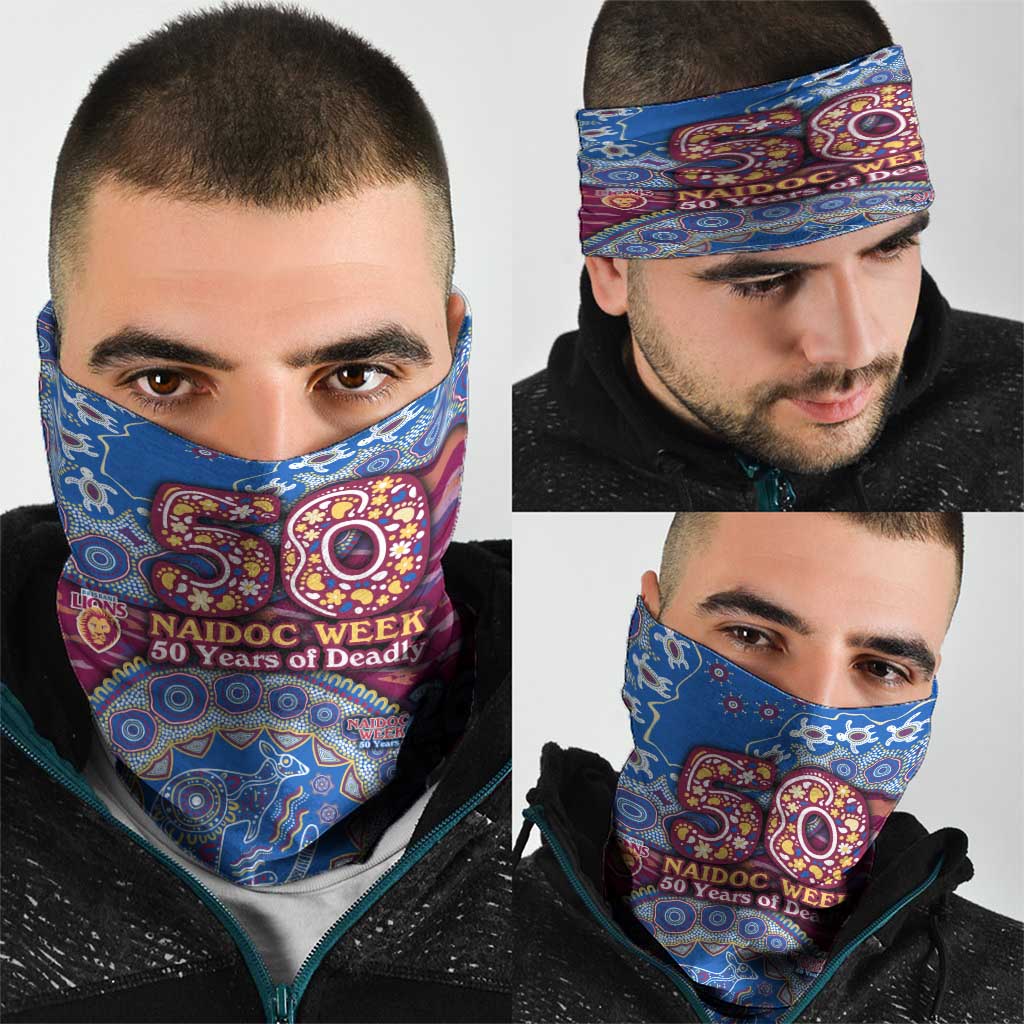 Brisbane Lions NAIDOC Week 2026 Neck Gaiter Australian Aboriginal Dot Art Dreamtime Pattern Style