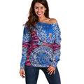 Brisbane Lions NAIDOC Week 2026 Off Shoulder Sweater Australian Aboriginal Dot Art Dreamtime Pattern Style