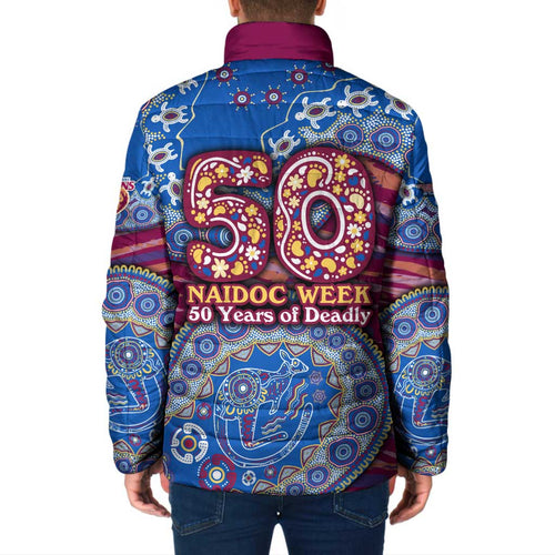 Brisbane Lions NAIDOC Week 2026 Padded Jacket Australian Aboriginal Dot Art Dreamtime Pattern Style