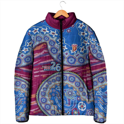 Brisbane Lions NAIDOC Week 2026 Padded Jacket Australian Aboriginal Dot Art Dreamtime Pattern Style
