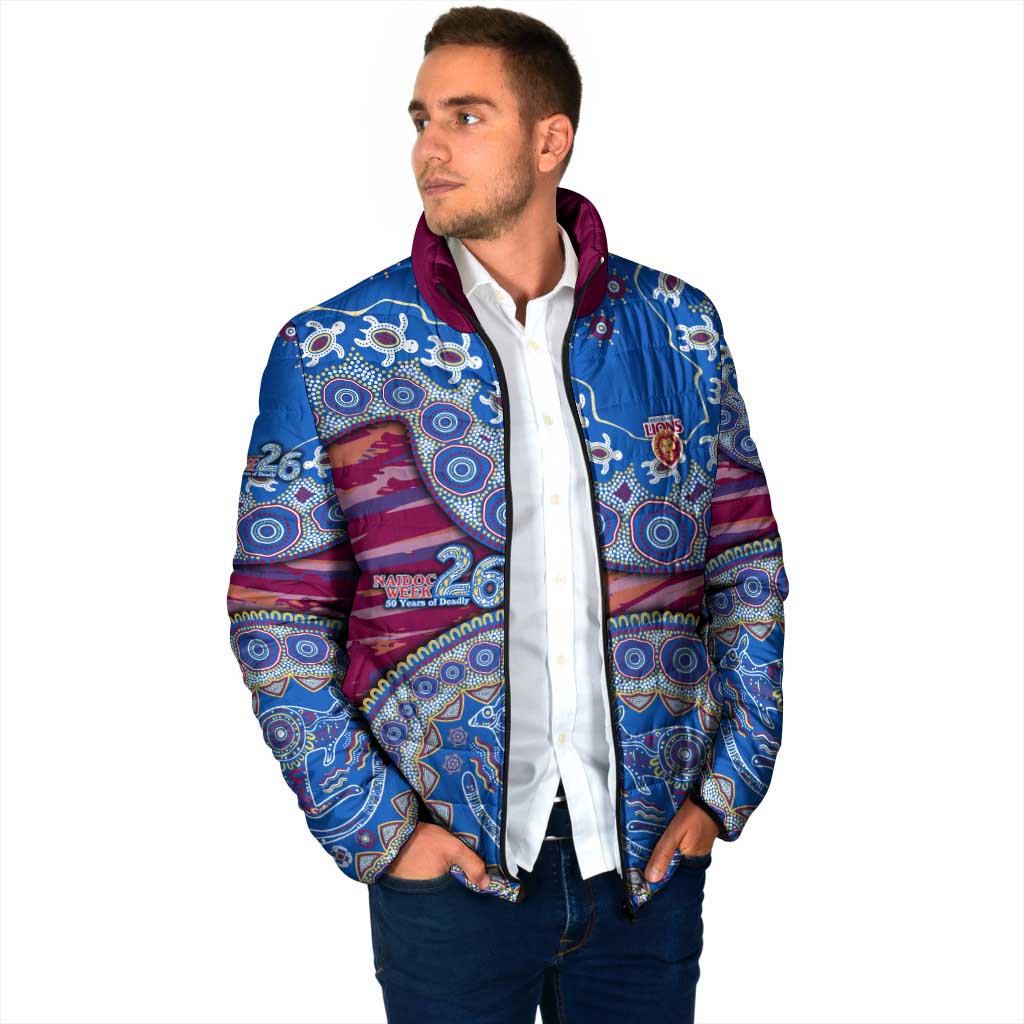 Brisbane Lions NAIDOC Week 2026 Padded Jacket Australian Aboriginal Dot Art Dreamtime Pattern Style