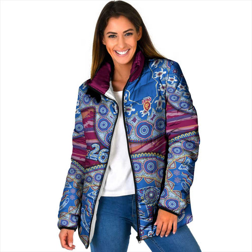 Brisbane Lions NAIDOC Week 2026 Padded Jacket Australian Aboriginal Dot Art Dreamtime Pattern Style