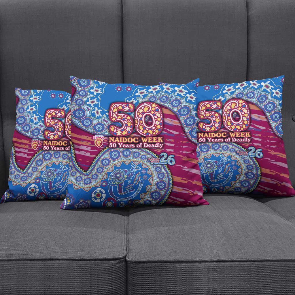 Brisbane Lions NAIDOC Week 2026 Pillow Cover Australian Aboriginal Dot Art Dreamtime Pattern Style